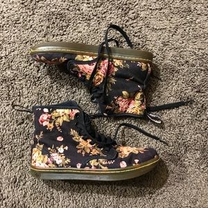 Floral Canvas Dr Marten Boots